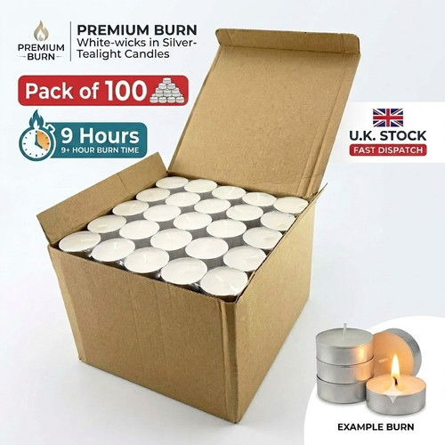 100x tealight candles hour - candles, 9