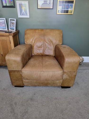 Dfs tan leather armchair and - armchair,