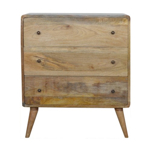 Curved oak ish chest - curved, oak-ish