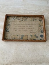 Vintage Framed Sampler Print Poem Verse Patience Strong 1950s Cottagecore Granny
