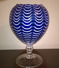Empoli Pedestal Vase Blue with