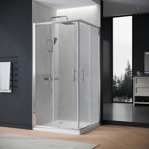 Elegant corner entry shower - elegant,
