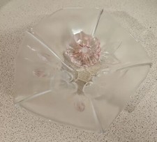 Stunning Mikasa Floral Crystal Calypso Bowl. Blue/Pink Embrossed Flowers.