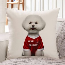 Manchester Bichon Frise Cushion Personalised Football Cover Dog Pillow DFC421