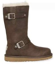 UGG® AUSTRALIA KENSINGTON 1969 TOAST LEATHER ZIP UP BOOTS UK 4 USA 5 RRP £240