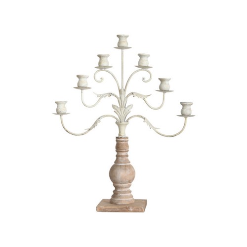 Candelabra with wooden base - wooden,