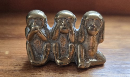 Vintage brass wise monkeys - vintage,