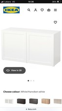 IKEA Besta White Storage Shelf Unit with Doors