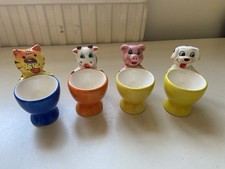 Vintage Ceramic Animal Themed  Egg Cups x 4 In Very Good Shape-