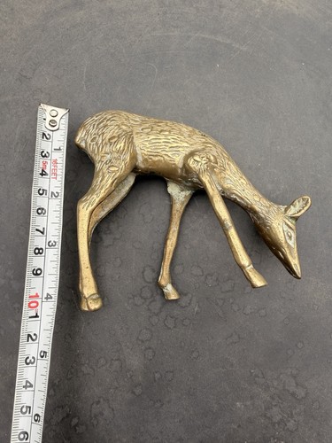Vintage brass deer - –, grazing