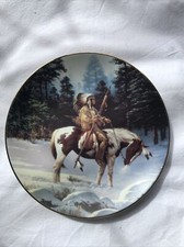 The Hamilton Collection Solitary Hunter American Indian 21cm decorative plate