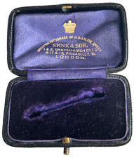 Antique jewellery display box Brooch Pin badge medal spink & son