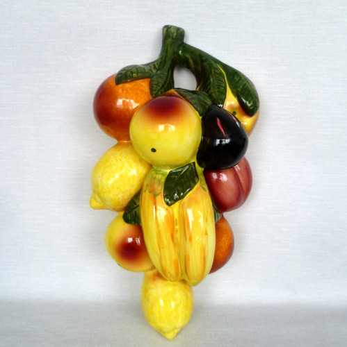 Vintage majolica fruits wall - vintage,