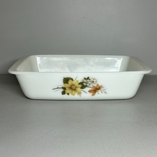 Vintage Pyrex Glass Rectangular Dish Autumn Glory Floral Pattern Made in England