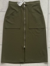 New River Island Khaki Midi Skirt Size 12