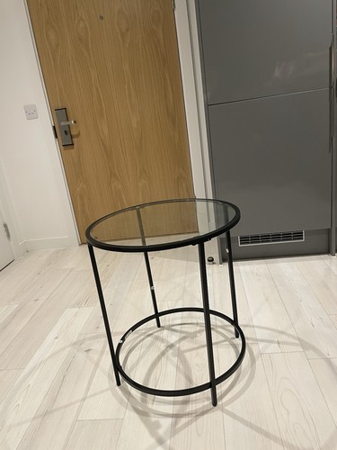 Glass side table round end - glass,