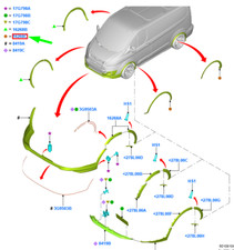 FORD TRANSIT CUSTOM MK1 Left Wheel Arch Molding 1906090 NEW GENUINE