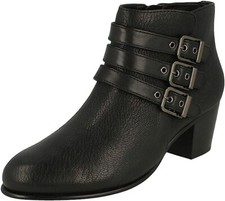 Clarks Ladies Black Leather