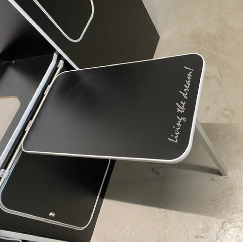 Black table grey trim - trim,