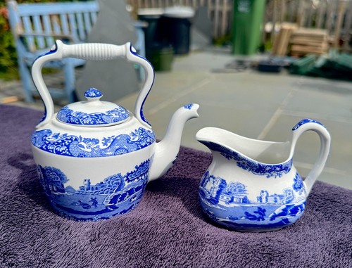 Miniature spode blue - blue, italian