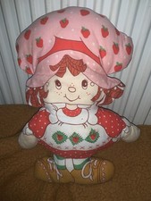 90’s Vintage Strawberry Shortcake Shaped Cushion Pillow Plush Doll Collectible