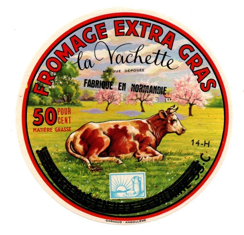 France vintage cheese label - france,
