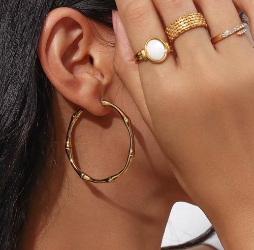 Gold large bamboo - large, hoop