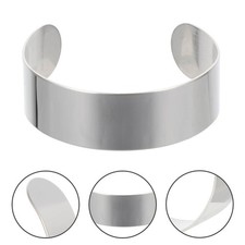  8 Pcs Bracelet Blanks Fashion Jewelry Stainless Steel Cuff Bracelets