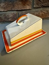 Myott Son & Co Antique Art Deco Butter/cheese Dish 8087 Hand Painted Vintage