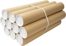 Cardboard Postal Tubes + Plastic End Caps Strong A4 A3 A2 A1 A0 50mm 2" 76mm 3"