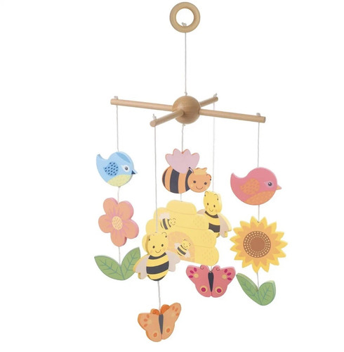 Spring garden wooden mobile - garden,