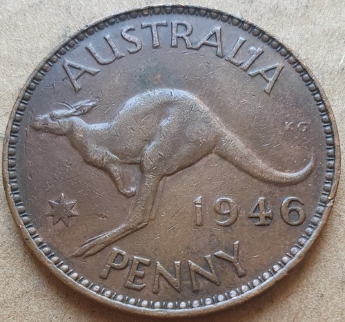 George 1946 australia penny - george, vi