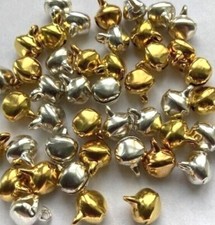 Small Craft Bells Silver & Gold x60 Metal 10mm Top Link Christmas JewelleryCharm