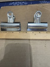 Vintage Boston Bulldog Clip 3" No. 4 Stainless Steel Lot of 2 !