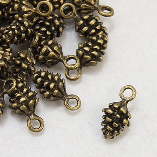 Antique bronze charms pine - charms,