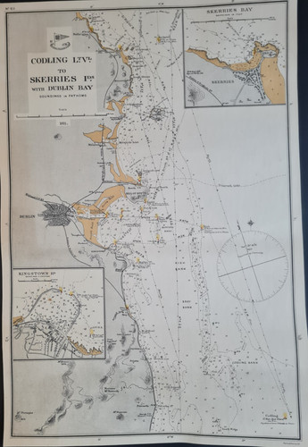 Antique 1911 nautical map - ,