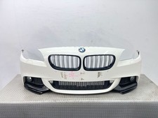 BMW 5 F10 F11 2012 Front bumper M Sport white damaged full