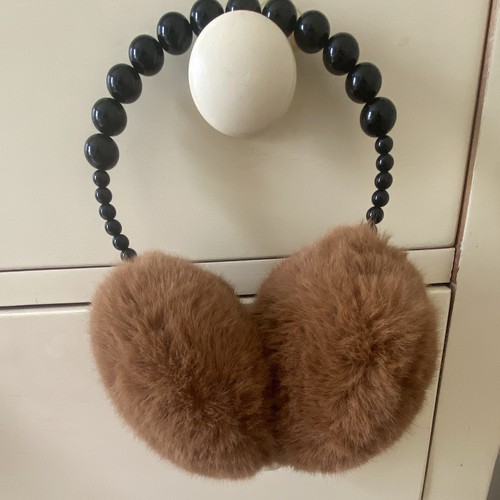 Brown faux fur ear - brown, with