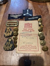 RAF WW2 Memorabilia Button Badges. Band Badge, Belt Buckle, Shoulder Badges Etc