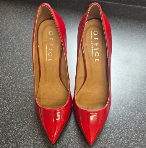 Office red patent leather - red,