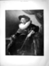 Old Antique Print 1898 Colonel