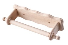 KITCHEN ROLL HOLDER BEECH WOODEN WALL MOUNTED PAPER ROLL TOWEL DISPENSER Raw
