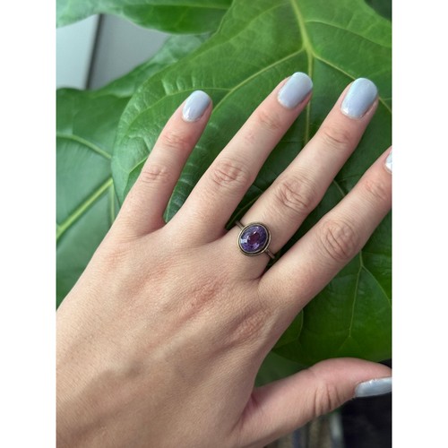 Vintage amethyst silver - silver, ring