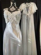 Vtg White Satin & Chiffon