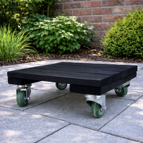 Plant pot trolley wooden - plant, mover