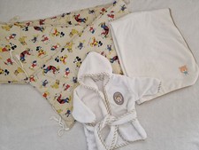 Baby Boy Baby Girl 3x Bundle Bed Dressing Gown Blanket Set 0-3 mths 0-6 mths