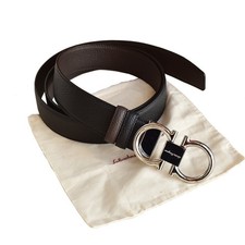Ferragamo Reversible Black /Brown length 120 cm+ Silver Horseshoe buckle