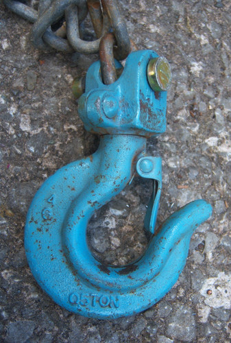 Vintage lifting hook and chain - vintage,
