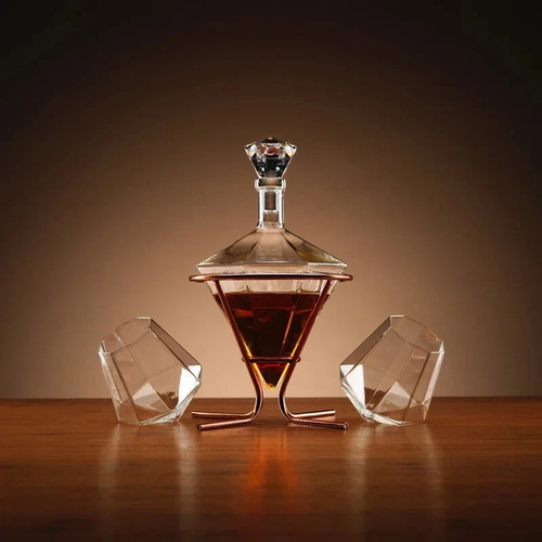 Diamond decanter with stand - with,