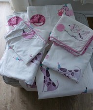 Laura Ashley Pets Party Curtains & 2x Single Bedding Set